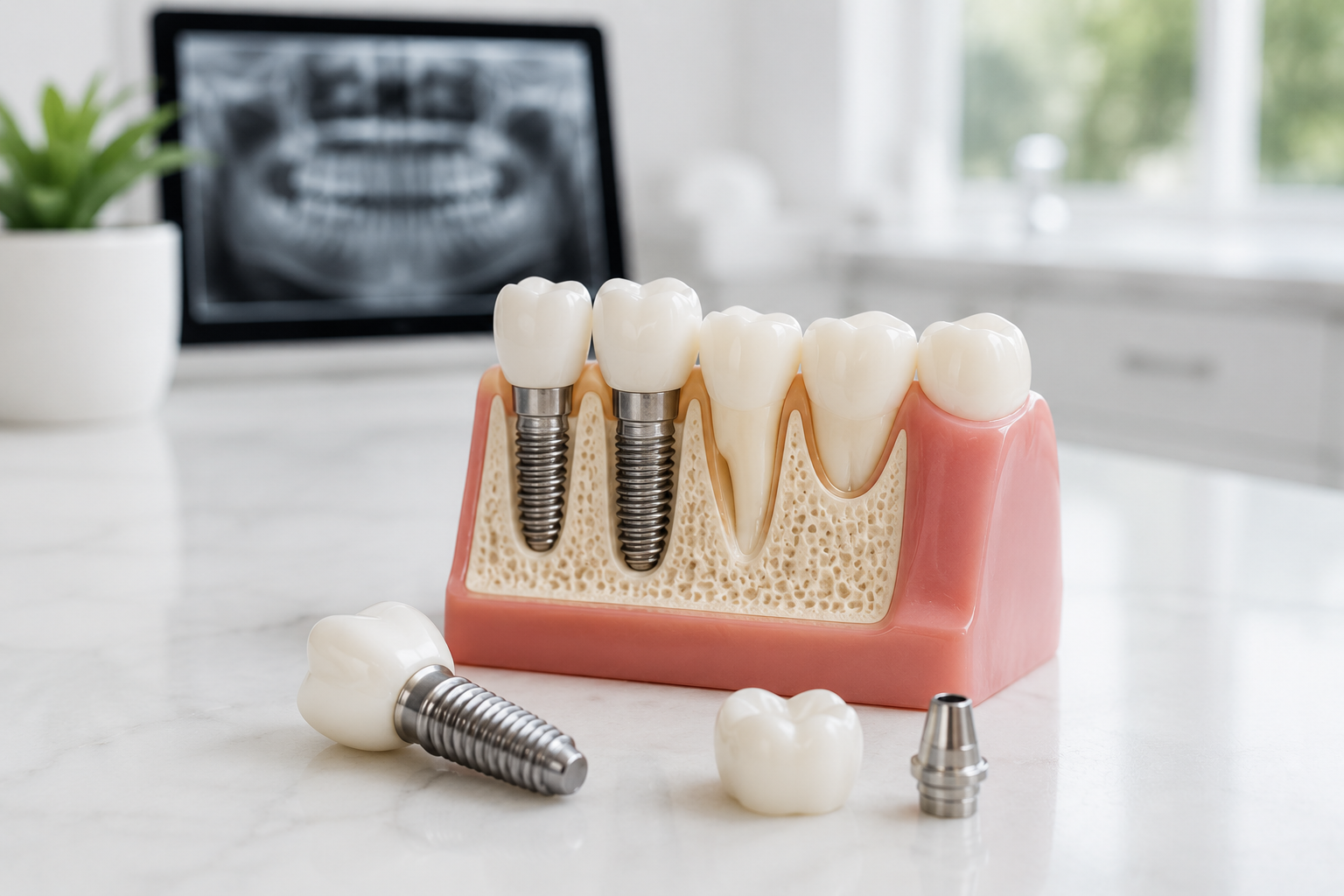Dental implant model.