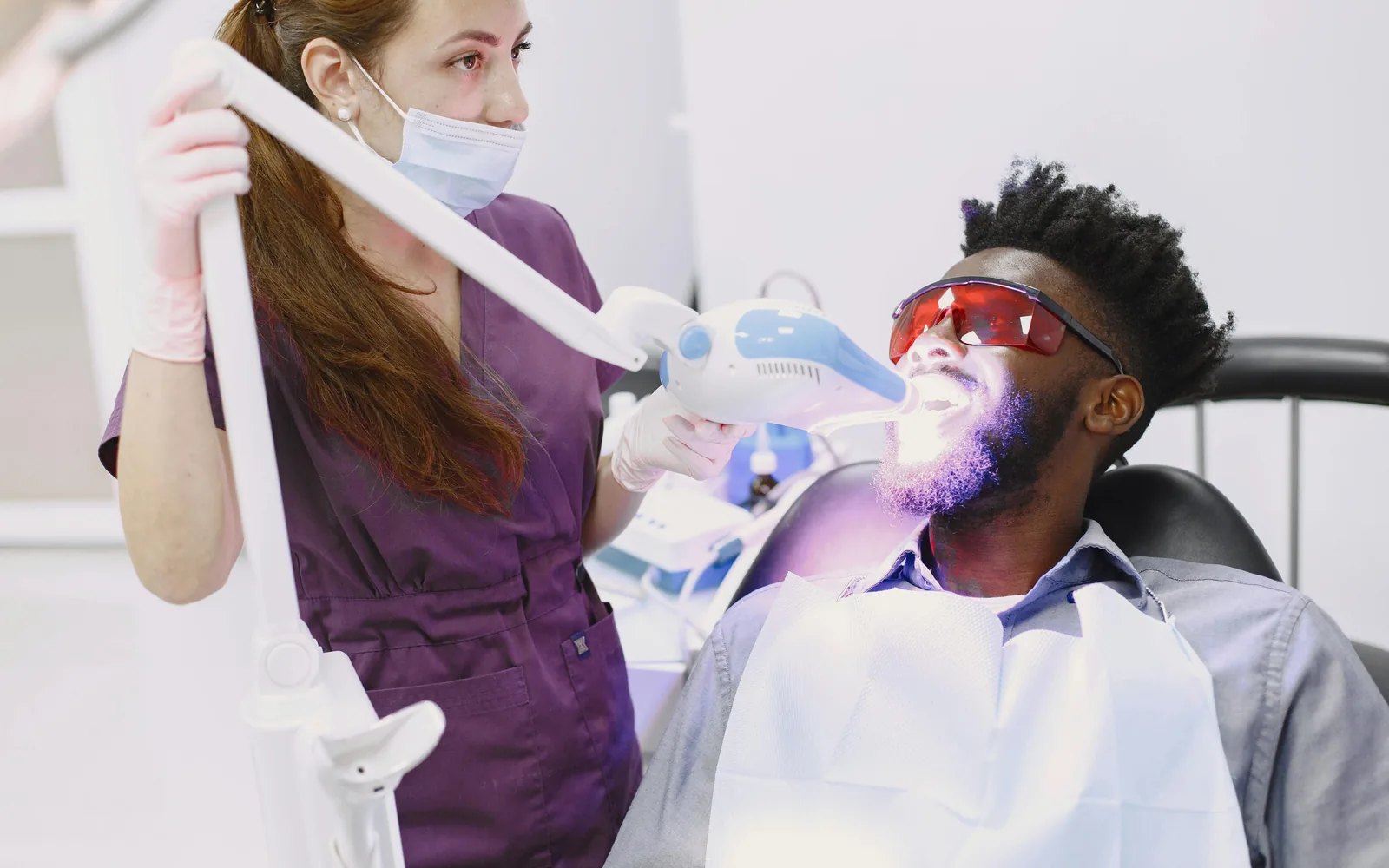 Teeth whitening treatment.